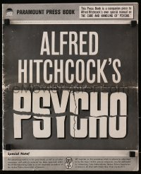 4j251 PSYCHO pressbook 1960 Alfred Hitchcock, includes rare Care & Handling of Psycho supplement!
