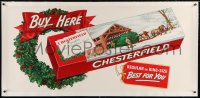 4j227 CHESTERFIELD linen 23x50 advertising poster 1940s Christmas cigarette ad, Best For You!