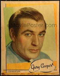 4j050 GARY COOPER personality poster 1936 super close portrait of the Paramount leading man!