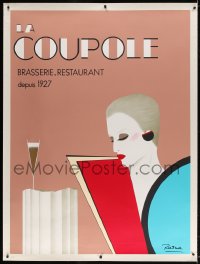 4j201 RAZZIA signed linen 43x59 French art print 1981 art of woman in La Coupole restaurant!
