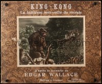 4j042 KING KONG Swiss LC 1930s production art of natives throwing spears at the giant ape, rare!