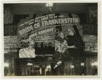 4k132 BRIDE OF FRANKENSTEIN candid 8x10 still 1935 overhead premiere lobby display w/ monster art!