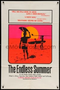 4k137 ENDLESS SUMMER Cinema V dayglo 1sh 1967 John Van Hamersveld art, Bruce Brown surfing classic!