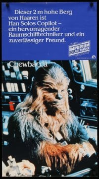 4k006 EMPIRE STRIKES BACK German 18x33 1980 George Lucas classic, great image of Chewbacca, rare!