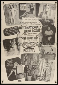 4k016 INTERNATIONAL BURLESQUE 1sh 1950 An International Strip-Tease Battle with legs & laffs!