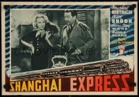 4k037 SHANGHAI EXPRESS Italian 13x19 pbusta R1953 close up of Marlene Dietrich & Warner Oland!