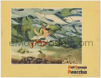 4k294 PINOCCHIO LC 1940 Disney classic cartoon, close up swimming with fish inside whale!