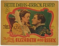 4k297 PRIVATE LIVES OF ELIZABETH & ESSEX LC 1939 best close up of Queen Bette Davis & Errol Flynn!