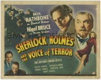 4k184 SHERLOCK HOLMES & THE VOICE OF TERROR TC 1942 Basil Rathbone, Nigel Bruce, sexy Ankers, rare!