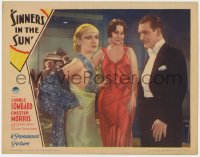 4k312 SINNERS IN THE SUN LC 1932 Adrienne Ames watches Walter Byron stare at model Carole Lombard!