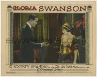 4k313 SOCIETY SCANDAL LC 1924 Rod La Rocque advances on mad Gloria Swanson, who is married, rare!