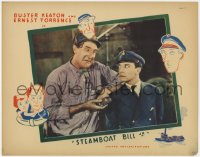 4k317 STEAMBOAT BILL JR LC 1928 big Ernest Torrence leaning on Buster Keaton's shoulder, very rare!