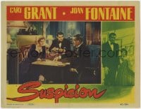 4k323 SUSPICION LC 1941 Cary Grant & Joan Fontaine with Nigel Bruce, Alfred Hitchcock, rare!
