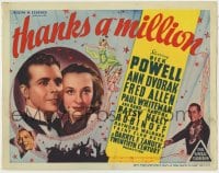 4k189 THANKS A MILLION TC 1935 traveling singer Dick Powell, Ann Dvorak, Fred Allen, Rubinoff!
