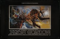 4k072 FLASH GORDON foil heavy stock 25x38 special poster 1980 best horizontal art by Philip Castle!