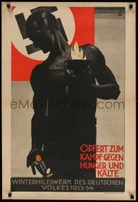 4k085 WINTERHILFSWERK DES DEUTSCHEN VOLKES 1933-34 23x34 German special poster 1933 Hohlwein art!