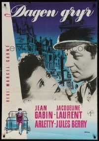 4k051 LE JOUR SE LEVE Swedish R1956 Marcel Carne's Daybreak starring Jean Gabin, Gullberg art!