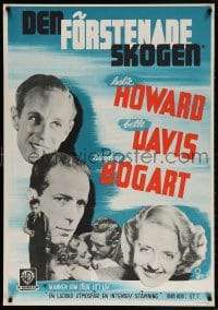 4k052 PETRIFIED FOREST Swedish R1950s Humphrey Bogart, Bette Davis, Leslie Howard, Aberg art, rare!