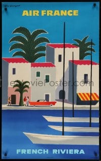 4k087 AIR FRANCE FRENCH RIVIERA 24x39 French travel poster 1959 cool Guy Georget art, very rare!