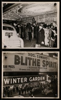 4m950 BLITHE SPIRIT 2 8x10 stills 1945 Noel Coward & Lean, premiere night outside the Winter Garden!