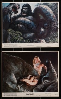 4m129 KING KONG 5 8x10 mini LCs 1976 De Laurentiis, great images of sexy Jessica Lange & BIG Ape!