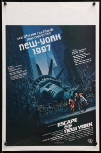 4p227 ESCAPE FROM NEW YORK Belgian 1981 Carpenter, Jackson art of decapitated Lady Liberty!