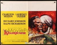 4p240 KHARTOUM Belgian 1966 art of Charlton Heston & Laurence Olivier, Cinerama adventure!
