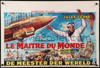 4p247 MASTER OF THE WORLD Belgian 1961 Jules Verne, Vincent Price, art of enormous flying machine!