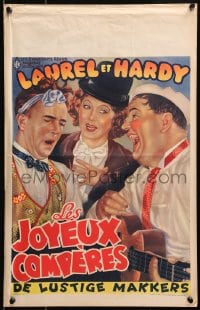 4p277 THEM THAR HILLS Belgian R1950s great different art of wacky Laurel & Hardy + Mae Busch!