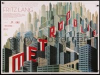 4p327 METROPOLIS DS British quad R2010 Fritz Lang classic restored, Boris Bilinsky original 1927 art