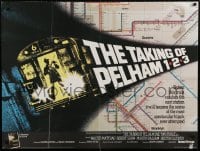 4p345 TAKING OF PELHAM ONE TWO THREE British quad 1975 subway train hijacking, cool map art!