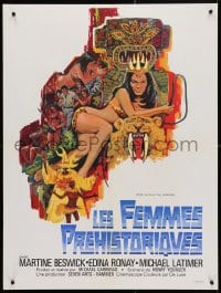 4p100 PREHISTORIC WOMEN French 24x32 1967 Slave Girls, art of sexiest cave babe with whip!