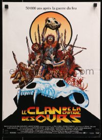 4p118 CLAN OF THE CAVE BEAR French 15x21 1986 art by BOTH Philippe Druillet and Robert McGinnis!