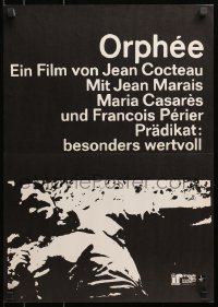 4p035 ORPHEUS German 17x24 R1970s Jean Cocteau's Orphee, Jean Marais, Francois Perier!