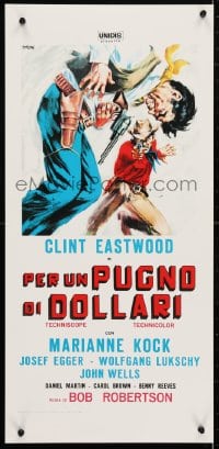4p368 FISTFUL OF DOLLARS Italian locandina R1970s Sergio Leone classic, Tealdi art of Clint Eastwood!