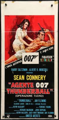 4p383 THUNDERBALL Italian locandina 1965 art of Sean Connery as James Bond 007 by Ciriello!