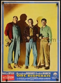 4p404 DESPERATE HOURS group of 3 Italian 19x27 pbustas 1956 Humphrey Bogart, March, Scott, Wyler!