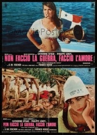 4p411 MAKE LOVE NOT WAR group of 5 Italian 18x26 pbustas 1966 sexy Catherine Spaak, Franco Rossi!