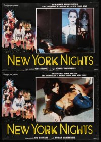 4p407 NEW YORK NIGHTS group of 3 Italian 19x26 pbustas 1984 Corinne Wahl, George Ayer, sexy images!