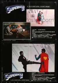 4p401 SUPERMAN II group of 2 Italian 18x26 pbustas 1980 Christopher Reeve, Kidder, Hackman & Beatty!