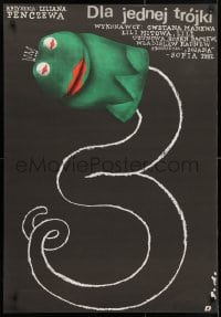 4p184 MARGIE Polish 27x39 1984 Liliana 's Za Edna Troyka, art of frog snake by Romuald Socha!