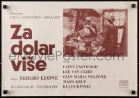 4p046 FOR A FEW DOLLARS MORE Yugoslavian 14x20 1965 Sergio Leone, Clint Eastwood, different!