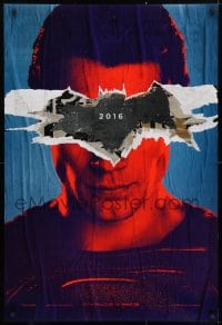4r547 BATMAN V SUPERMAN teaser DS 1sh 2016 close up of Henry Cavill in title role under symbol!