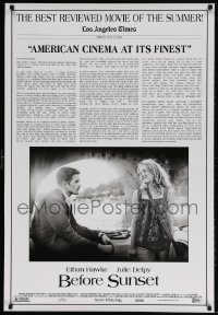 4r551 BEFORE SUNSET heavy stock 1sh 2004 romantic image of Ethan Hawke & Julie Delpy w/ reviews!