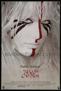4r585 CLAN OF THE CAVE BEAR 1sh 1986 fantastic close-up image of Daryl Hannah in tribal make up!