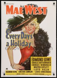 4r152 EVERY DAY'S A HOLIDAY 21x29 commercial poster 1977 Mae West does him wrong all over again!