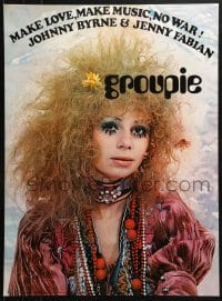4r153 GROUPIE 22x29 Dutch commercial poster 1969 Fabian's book, Penney de Jager in wild make-up!