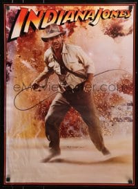 4r156 INDIANA JONES 20x28 commercial poster 1981 Harrison Ford with whip and classic fedora!