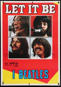 4r159 LET IT BE 28x40 Italian commercial poster 1980s The Beatles, John, Paul, Ringo, George!