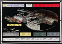4r177 STAR TREK: THE NEXT GENERATION 28x39 German commercial poster 1994 diagram of the Enterprise!